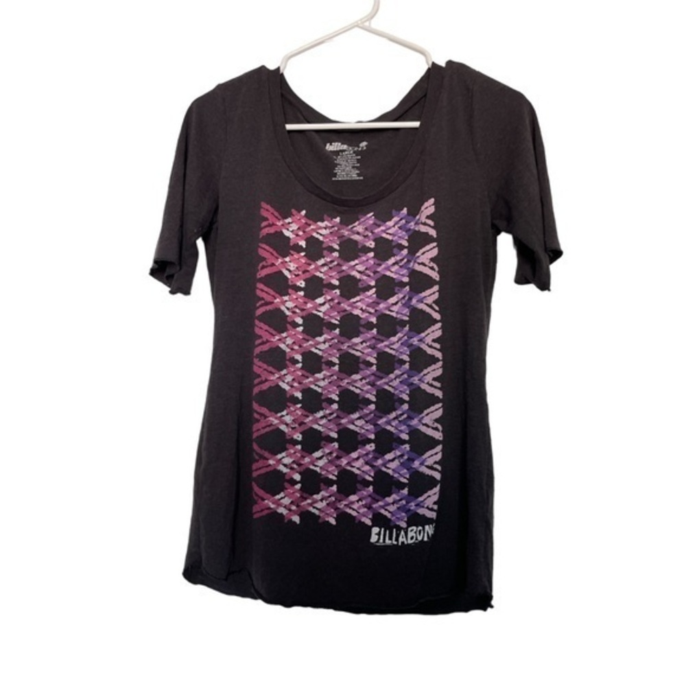 Billabong Purple Dark Gray Graphic Shirt Size Large EUC #4152